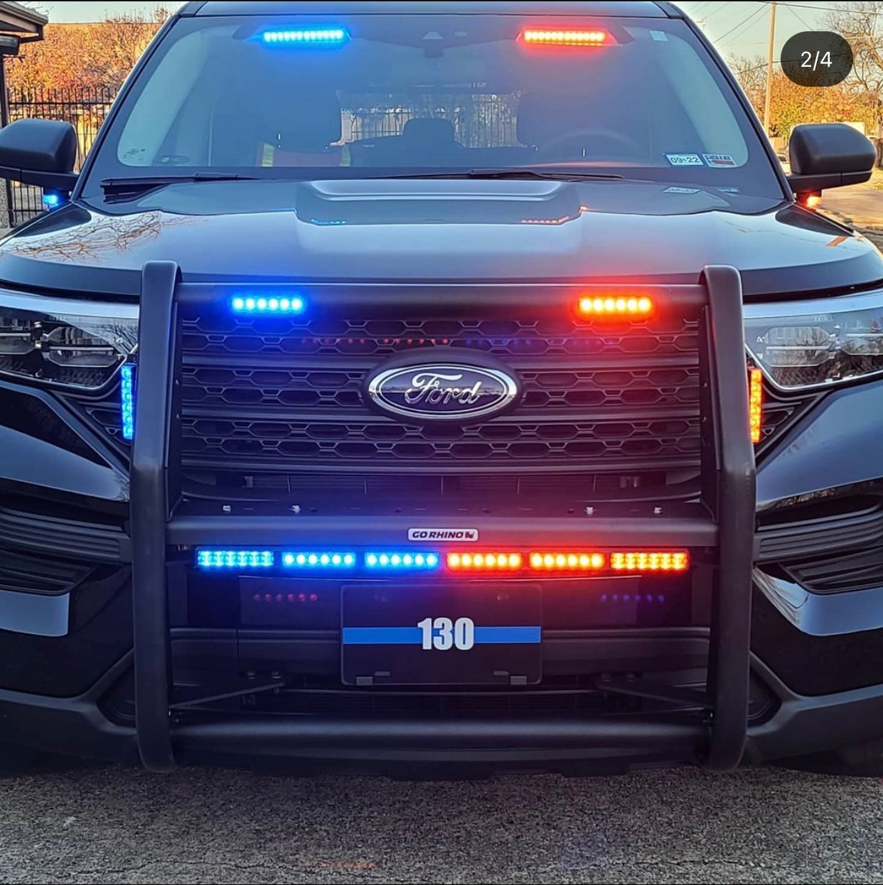 emergency lighting on police vehicle